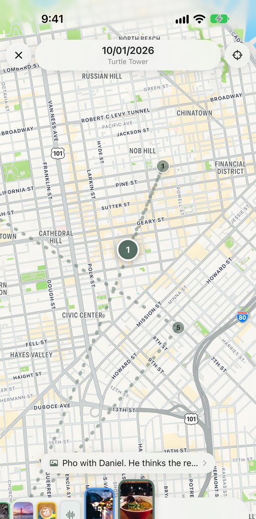 Footprint: notes placed on a map